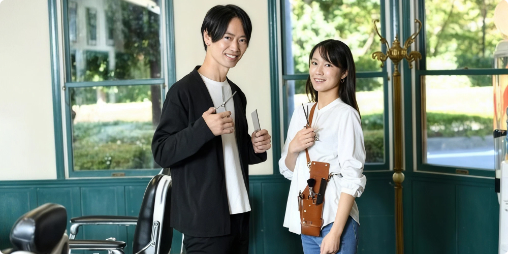 美容専門学校で実習に取り組む学生たちのイメージ